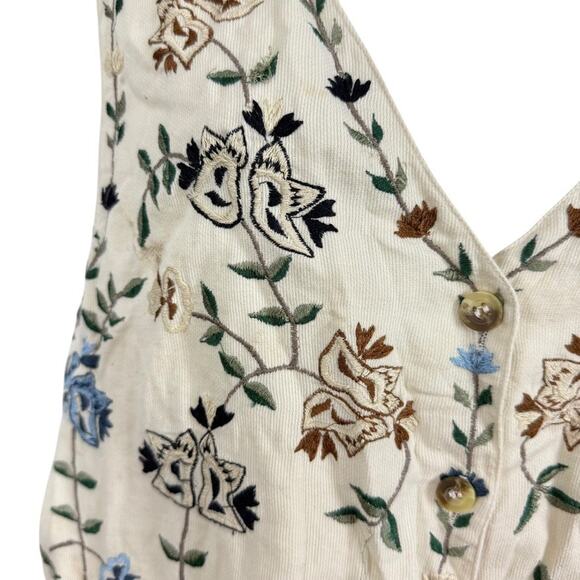 Summit Hill Womens Embroidered Vintage Floral Vest Ivory Womens 90ss sz M - Picture 7 of 16